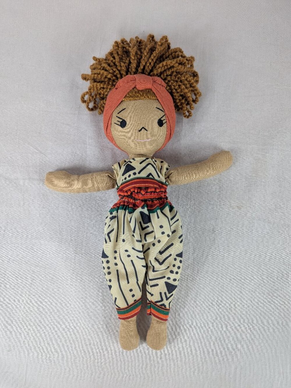 Harperiman Quinn Plush Doll African American Hand Made Linen 14" Doll Designer